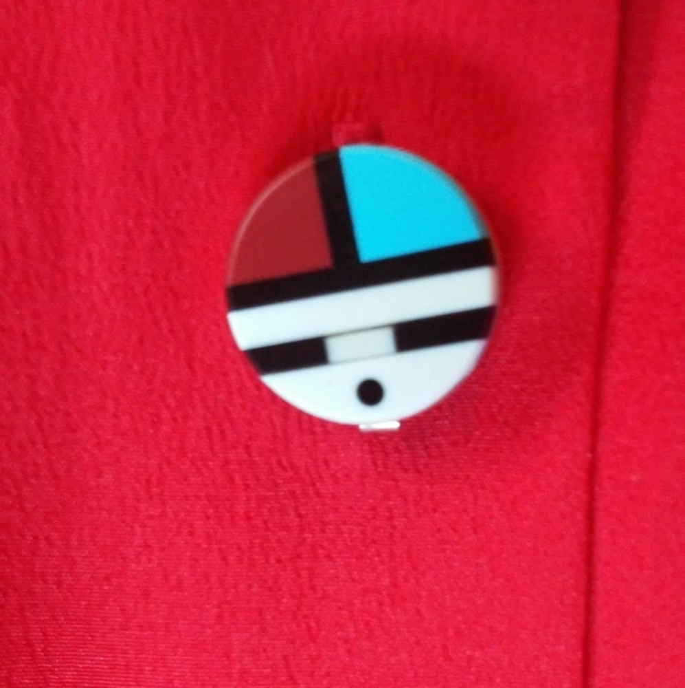 Vintage 60's Native Zuni Sunface Button Covers - Picture 2 of 3